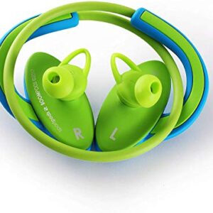 BoomPods Sportpods 2 in-Ear Bluetooth Sport Headphones (Blue/Green) Wireless Workout Earbuds - Powerful Bass - Sweatproof - Ergonomic Ear Tip