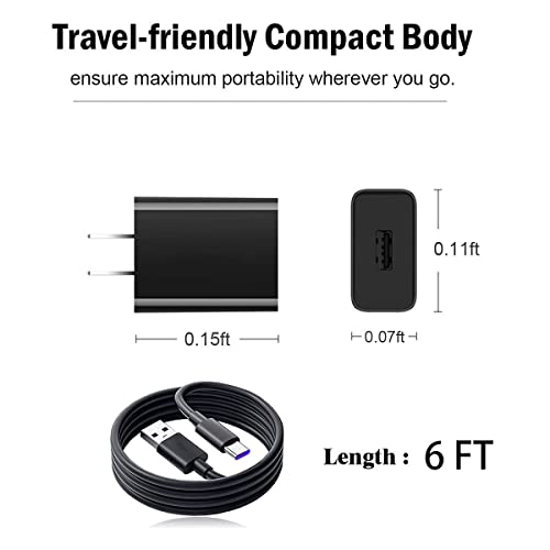 6Ft USB-C Wall Charger Cable Compatible for Jitterbug Lively Smart 3rd Generation, Jitterbug Flip 2nd Generation USB Type C Charger Cord