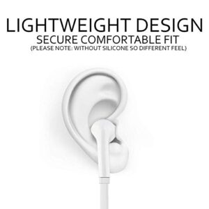 Noise Isolation Earphones Premium Sound Headphones Earbuds Bass Enhance Stereo with Microphone Remote Control Compatible for Cell Phone/Tablets-White