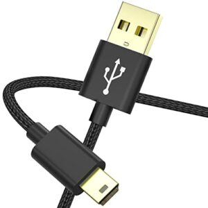 camera usb cable,braided mini usb data transfer cord for canon rebel/powershot/eos/dslr/elph digital cameras,scovee camcorder wire for canon rebel,vixia pc computer interface charger replacement 3ft