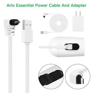 3Pack 25ft/7.5m Power Adapter for Arlo Essential Spotlight, Weatherproof Outdoor Power Cable Continuously Charging Your Arlo Essential Camera - White