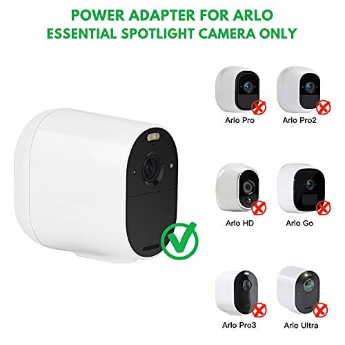 3Pack 25ft/7.5m Power Adapter for Arlo Essential Spotlight, Weatherproof Outdoor Power Cable Continuously Charging Your Arlo Essential Camera - White