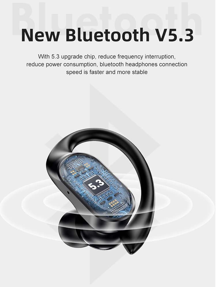 VL4 True Wireless Headset Bluetooth 5.3 Sport Super Bass Headphone CVC 8.0 Noise Reduction Ear Hook Earphone Earbuds Headset
