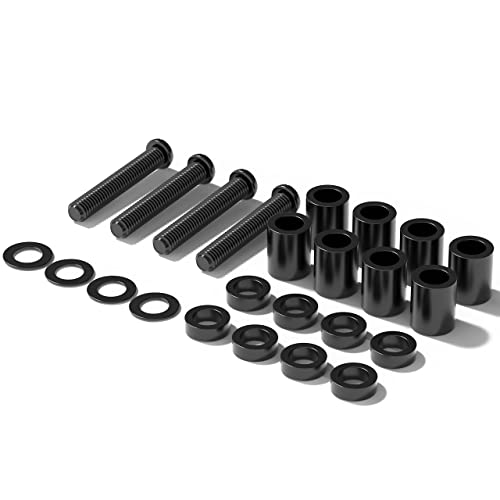WALI M8 Screws for Samsung TV, M8 VESA TV Mounting Screws, Extra Long with 15mm Long Spacers and D8 Washers (UVSSP-B), Black