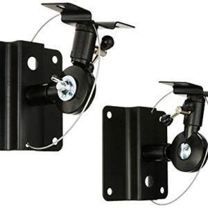 Monoprice 106839 Adjustable 33 lb. Capacity Speaker Wall Mount Brackets (Pair) Black