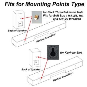 Vdsvksd Soundbar Mount for Vizio Sound Bar Mounting Brackets, Speaker Wall Mount for Sony Sound Bars Mounts Under TV, Surround Speaker Brackets for Samsung Soundbars and More