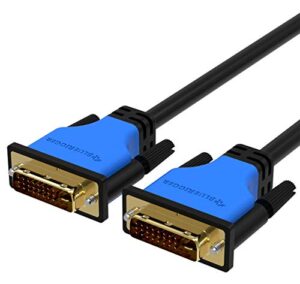 bluerigger dvi to dvi monitor cable (6ft, 24+1 dual link, digital video cable, male to male) – for gaming, dvd, laptops, hdtv and projector