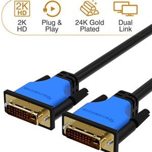 BlueRigger DVI to DVI Monitor Cable (6FT, 24+1 Dual Link, Digital Video Cable, Male to Male) - for Gaming, DVD, Laptops, HDTV and Projector