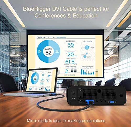 BlueRigger DVI to DVI Monitor Cable (6FT, 24+1 Dual Link, Digital Video Cable, Male to Male) - for Gaming, DVD, Laptops, HDTV and Projector