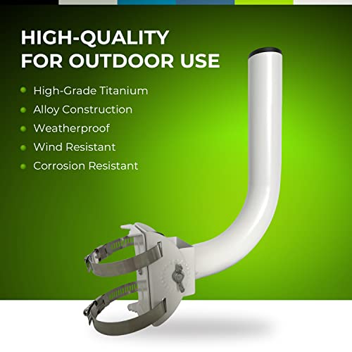 Bolton Technical 10” Inch J Pole Mount Accessory for Outside Antenna(Signal Booster Antenna, Yagi Antenna, Antenna Expansion kit, Dish, TV Antenna, Camera Pole, Weather Proof)