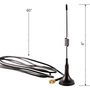 Electrodepot 433 MHz Unity Gain Omni, 6 Inches Antenna with Magnetic Base and Male SMA Connector Antenna Kit – Impedance 50 Ohms Garage Gate Door Opener Antenna