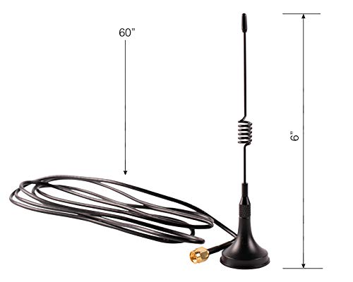 Electrodepot 433 MHz Unity Gain Omni, 6 Inches Antenna with Magnetic Base and Male SMA Connector Antenna Kit – Impedance 50 Ohms Garage Gate Door Opener Antenna