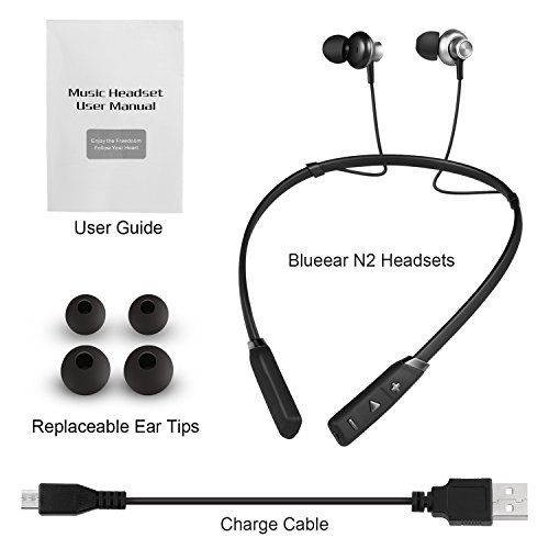 blueear Bluetooth Headphones, Wireless Headphones IPX6 Waterproof Earphones,Bluetooth 5.2 Fast Pairing,16 Hours Playtime,CVC 6.0 Noise Cancelling Mic Earbuds for Gym Running Outdoor Sports