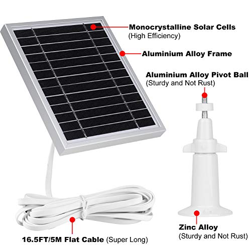 UYODM 2 Pack Solar Panel for Arlo Essential Spotlight | Weather Resistant, 16.5Ft Outdoor Power Charging Cable, Adjustable Mount | Not for Arlo HD Pro Pro2 Pro3 - Silver