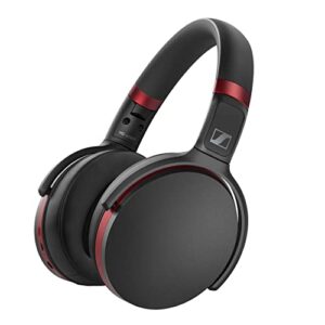 Sennheiser HD 458BT Bluetooth 5.0 Wireless Headphone with Active Noise Cancellation - 30-Hour Battery Life, USB-C Fast Charging, Foldable - Black/Red (Renewed)