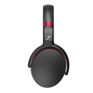 Sennheiser HD 458BT Bluetooth 5.0 Wireless Headphone with Active Noise Cancellation - 30-Hour Battery Life, USB-C Fast Charging, Foldable - Black/Red (Renewed)