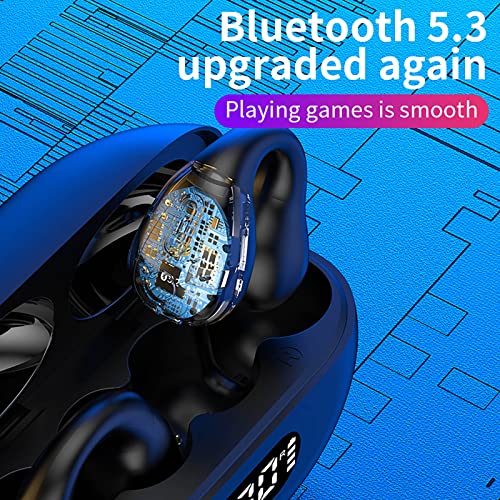 BLUGY Wireless Ear Clip Bone Conduction Headphones Bluetooth Waterproof Mini Sports Running Earring Headphones Open Ear in Ear Headphones