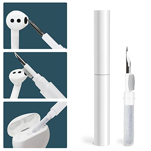 Cleaner Kit for Airpod, 3-in-1 Multifunctional Earbud Cleaning kit for Airpods Pro with Sponge, Soft Brush, Metal Tip, Portable Reusable Bluetooth Earbuds Cleaning Pen