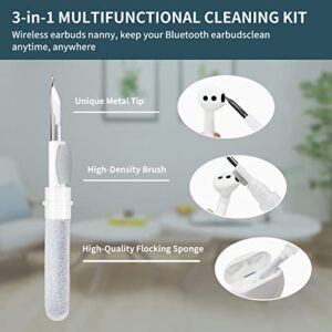 Cleaner Kit for Airpod, 3-in-1 Multifunctional Earbud Cleaning kit for Airpods Pro with Sponge, Soft Brush, Metal Tip, Portable Reusable Bluetooth Earbuds Cleaning Pen