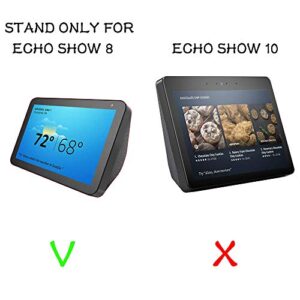 Echo Show 8 Adjustable Stand, Eight Rare-Earth Magnets on The top Stand for Amazon Echo Show 8, Horizontal 360 Rotation Longitudinal Angle Change Base White+Silvery MC212-02
