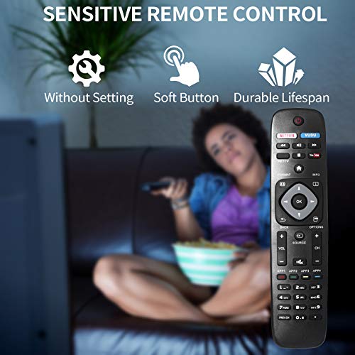 New Universal Remote Control for Philips TV Remote Replacement for LCD LED 4K UHD Smart TV NH500UP