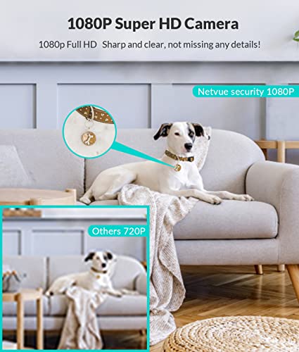 NETVUE Indoor Camera, 1080P FHD 2.4GHz WiFi Pet Camera, Home Camera for Pet/Baby, Dog Camera 2-Way Audio, Indoor Security Camera Night Vision, AI Human Detection, Cloud Storage/TF Card, Black