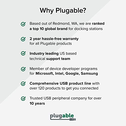 Plugable USB C to DisplayPort Cable 6 feet (1.8m), Up to 4K at 60Hz, USB C DisplayPort Cable - Compatible with Thunderbolt 4 / 3 and USB-C