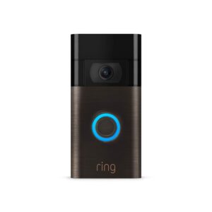 Certified Refurbished Ring Video Doorbell – 1080p HD video, improved motion detection, easy installation – Venetian Bronze