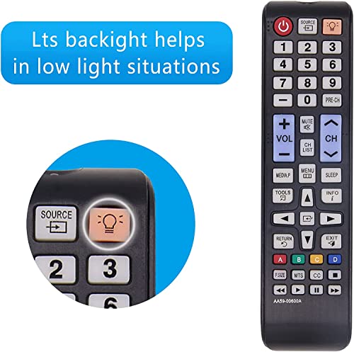 Replacement for Samsung Remote Control for Smart TV,Compatible Samsung TV Remote Control LCD LED Smart TV Remote,No Setup Required-Fit for Backlit Samsung Universal Remote Control