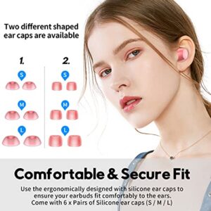 Mini Wireless Earbuds,Bluetooth 5.2 Small Ear Buds with Microphone Waterproof Light-Weight for Kids,Women Headphones with Bass Stereo Sound in Ear Earphones for Sleep,Sports,Workout