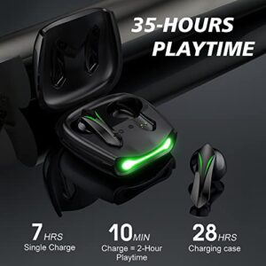 Gaming Wireless Earbuds,3D Touch Bluetooth 5.2 in-Ear Game Earphones with Microphone 40ms Low Latency IPX7 Waterproof，with Breathing Light,360°Stereo Sound & Deep Bass Bluetooth Gaming Earbuds