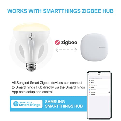 Sengled Zigbee Smart Bulb, Works with SmartThings and Echo with Built-in Hub, Voice Control with Alexa and Google Home, Hub Required, BR30 Dimmable Flood Light Bulb, Soft White 2700K, 6 Pack