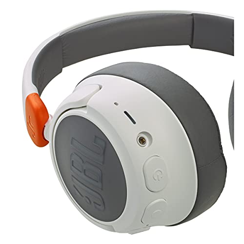 JBL Jr460NC Wireless Over-Ear Noise Cancelling Kids Headphones - White (Renewed)