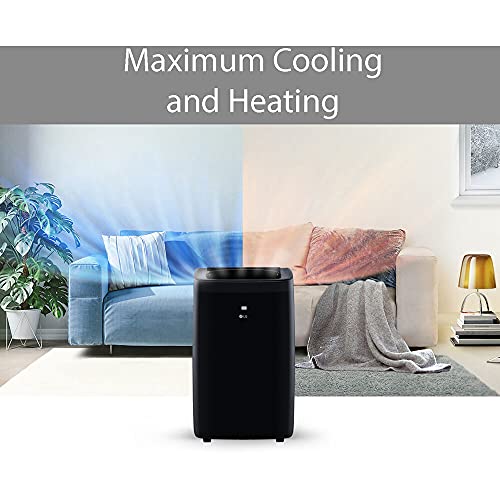 LG 10,000 BTU (DOE) / 14,000 BTU (Ashrae) Smart Portable Air Conditioner with Supplemental Heat, Cools 450 Sq. Ft, Smartphone & Voice Control Works ThinQ, Amazon Alexa and Hey Google, 115V