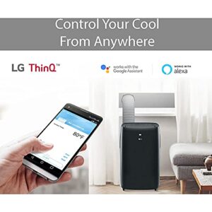 LG 10,000 BTU (DOE) / 14,000 BTU (Ashrae) Smart Portable Air Conditioner with Supplemental Heat, Cools 450 Sq. Ft, Smartphone & Voice Control Works ThinQ, Amazon Alexa and Hey Google, 115V