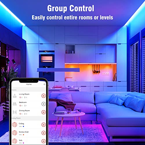Sengled Smart Zigbee Multicolor Light Strip, 2M (6.56ft) Base Kit, Hub Required, Also Works with Alexa & Google Assistant, RGBW, Extendable, High Brightness, 1400Lumens (E1G-G8E)