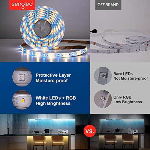 Sengled Smart Zigbee Multicolor Light Strip, 2M (6.56ft) Base Kit, Hub Required, Also Works with Alexa & Google Assistant, RGBW, Extendable, High Brightness, 1400Lumens (E1G-G8E)