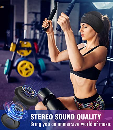 MUSICOZY Sleep Headphones Bluetooth Sports Headband, Wireless Music Sleeping Headphones Sleep Eye Mask Earbuds for Side Sleepers Workout Running Insomnia Travel Yoga Office, Pack of 2