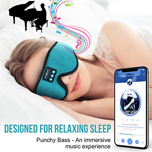 MUSICOZY Sleep Headphones Bluetooth Sports Headband, Wireless Music Sleeping Headphones Sleep Eye Mask Earbuds for Side Sleepers Workout Running Insomnia Travel Yoga Office, Pack of 2