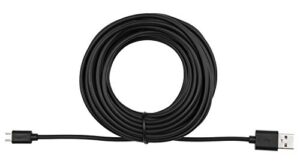 smays 25ft micro usb cable compatible for wyze cam, nest cam, yi home camera, long extension power cord (black)