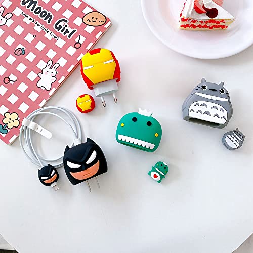 for Apple 18w/20w USB-C Power Adapter Charger,The Latest Model in 2022 3D Cute Cartoon Lightning Cable Protector Cover for iPhone Max Fast Charging Head Protective Cover (Spider &Man)