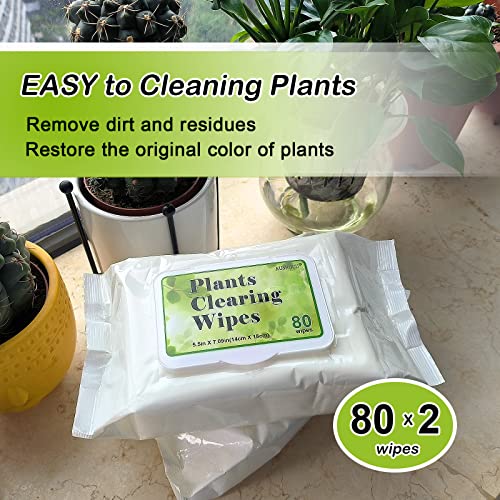 AUSHUCU Plants Cleaning Wipes Weave Unscented Wipes，Clean and Photosynthesis leaf cleaner for House Plants Outdoor Plants(2 Pack/160 Wipes)