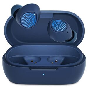acaget wireless earbuds for iphone 14 pro max 13 12 bluetooth 5.2 headphone touch control stereo earphone with mic headset andriod headphone for samsung galaxy s23 s22 ultra s21 fe ipad pro dark blue