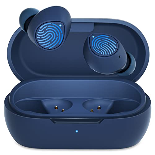 ACAGET Wireless Earbuds for iPhone 14 Pro Max 13 12 Bluetooth 5.2 Headphone Touch Control Stereo Earphone with Mic Headset Andriod Headphone for Samsung Galaxy S23 S22 Ultra S21 FE iPad Pro Dark Blue