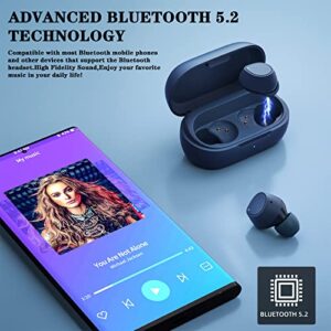 ACAGET Wireless Earbuds for iPhone 14 Pro Max 13 12 Bluetooth 5.2 Headphone Touch Control Stereo Earphone with Mic Headset Andriod Headphone for Samsung Galaxy S23 S22 Ultra S21 FE iPad Pro Dark Blue