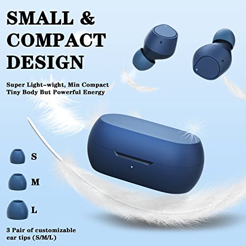 ACAGET Wireless Earbuds for iPhone 14 Pro Max 13 12 Bluetooth 5.2 Headphone Touch Control Stereo Earphone with Mic Headset Andriod Headphone for Samsung Galaxy S23 S22 Ultra S21 FE iPad Pro Dark Blue