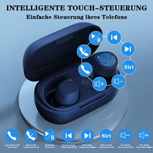 ACAGET Wireless Earbuds for iPhone 14 Pro Max 13 12 Bluetooth 5.2 Headphone Touch Control Stereo Earphone with Mic Headset Andriod Headphone for Samsung Galaxy S23 S22 Ultra S21 FE iPad Pro Dark Blue