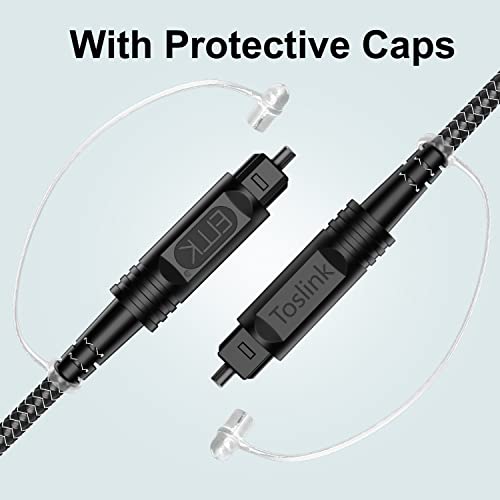 EMK Optical Audio Cable Optical Cable Digital Fiber Optic Toslink Cable for Sound Bar, TV, PS4, Xbox, Home Theater & More (3 Feet/1M, Slim Nylon Braided, Black1)