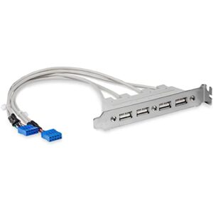 startech.com 4 port usb a female slot plate adapter – usb panel – 4 pin usb type a (f) (usbplate4)