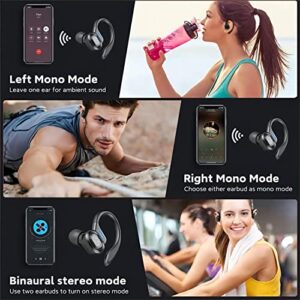 JIMYAO VV2 Wireless Bluetooth Gaming Earbuds Waterproof with Ear Hook and Microphone Headphones Low Latency Not Easy to Fall Off Black